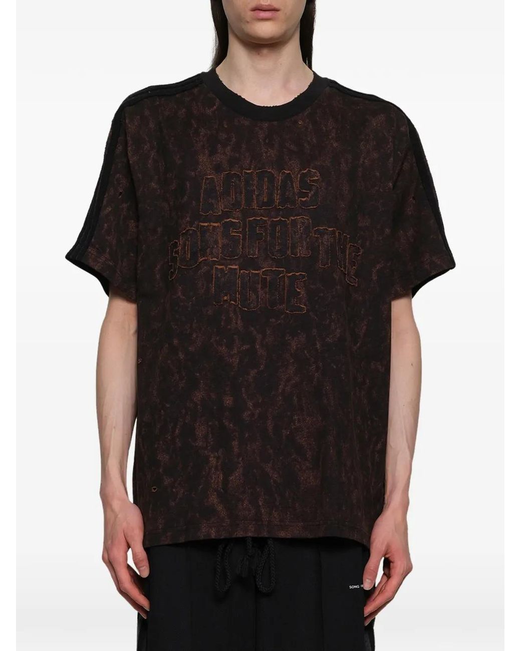 Song For The Mute Black X Adidas 006 Bleaching-Effect T-Shirt for men