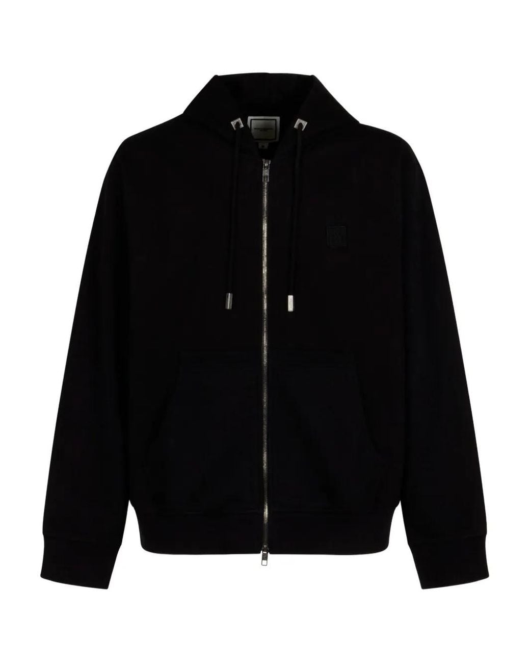 Wooyoungmi Black Zip Hooded Jacket for men