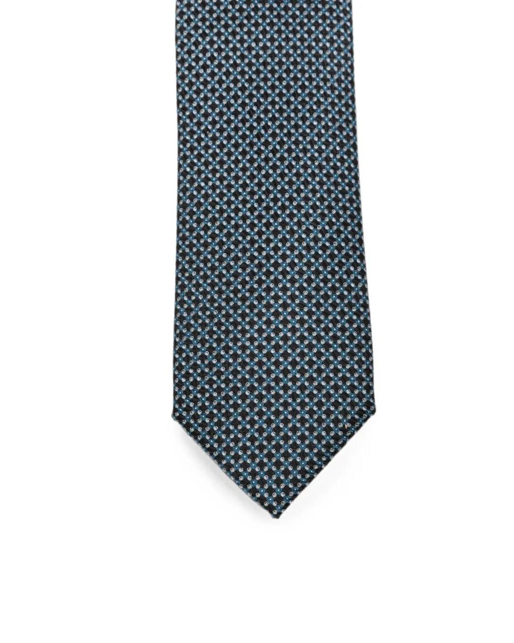Brioni Blue Geometric-Pattern Tie for men