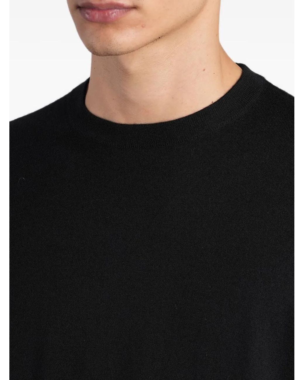 Grayed Black Crew-Neck Long-Sleeve Sweater for men
