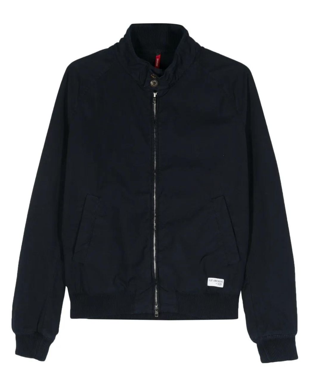 Fay Blue Logo-Patch Ripstop Jacket for men