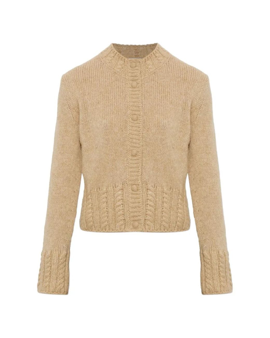 Moncler White Cable-Knit-Detail Cardigan