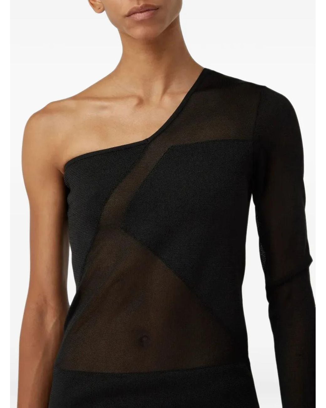 GAUGE81 Black Maxi Loralai One-Shoulder Dress