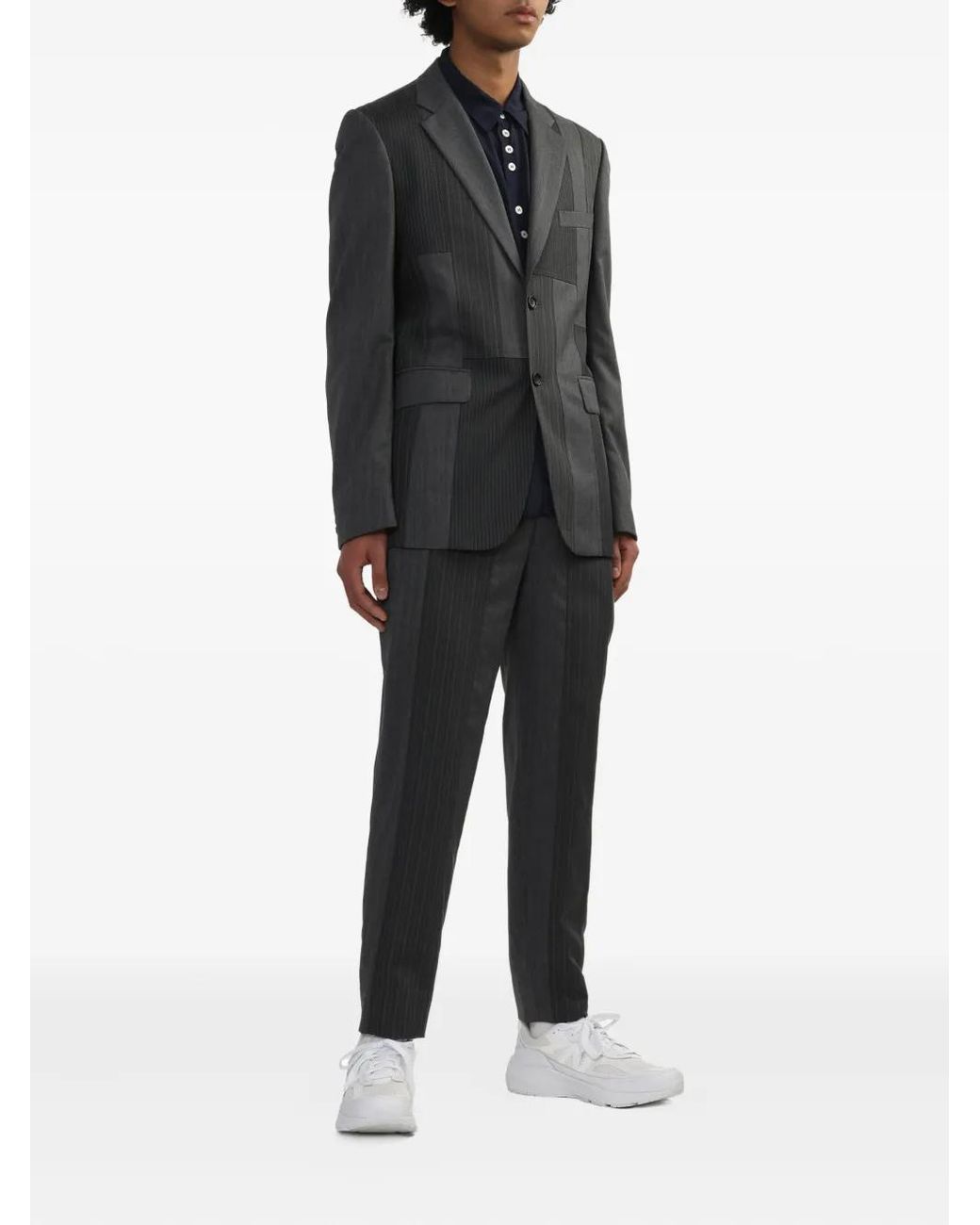 Comme des Garçons Black Pinstripe Patchwork Jacket for men