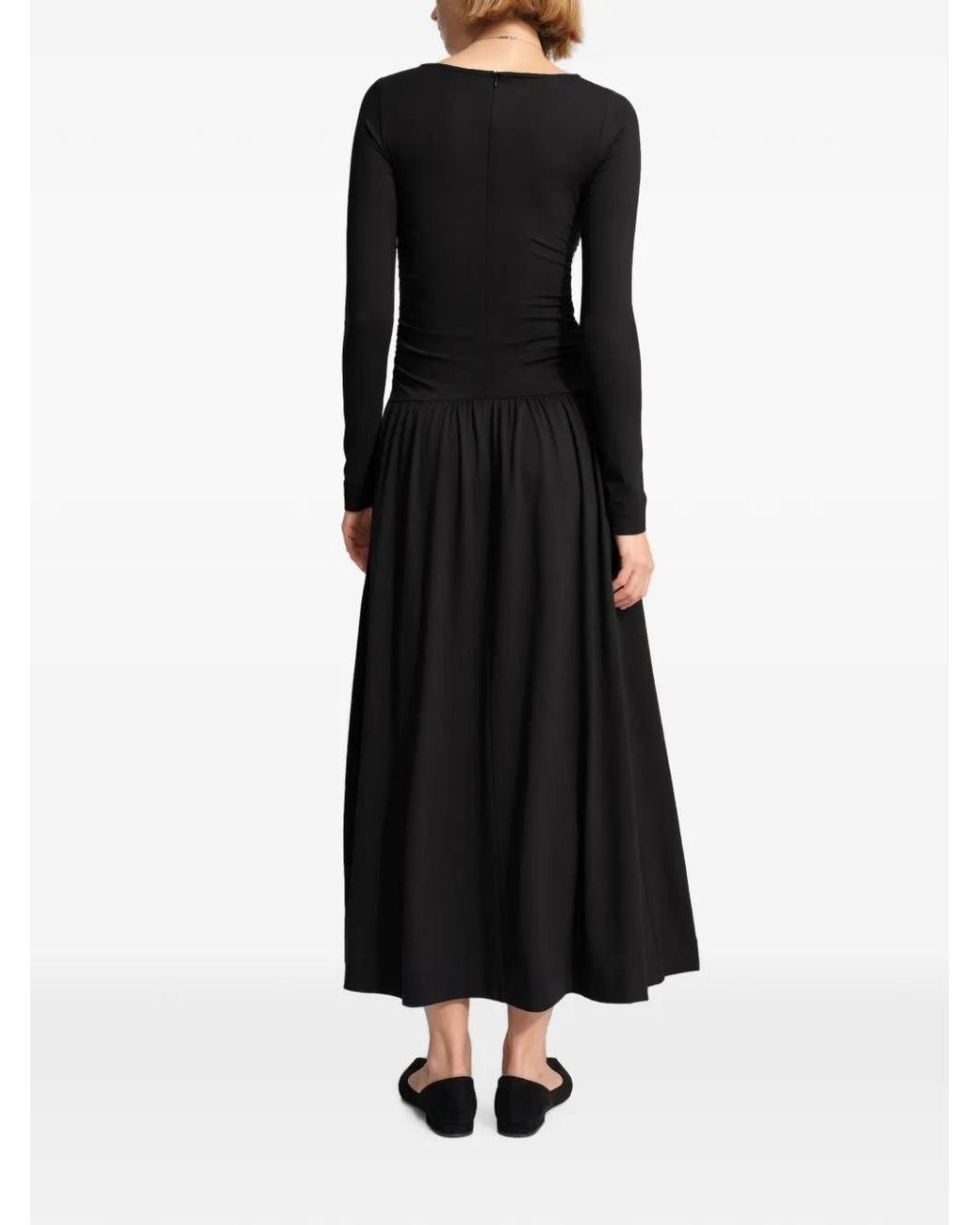 MARCELLA Black Lumi Ruched-Bodice Maxi Dress