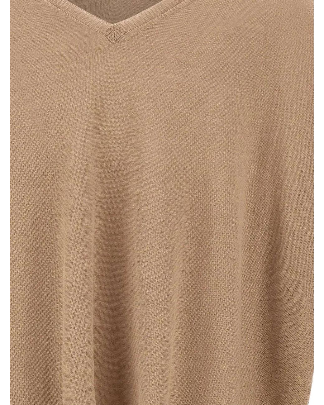 Kangra Natural V-Neck Short-Sleeve Top