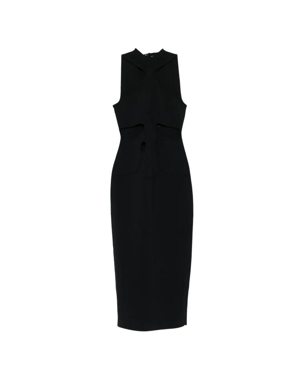 Cult Gaia Black Midi Baylee Cut-Out Dress