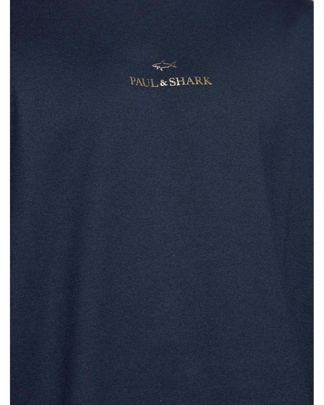 Paul & Shark Blue Classic Crew Neck Cotton T-Shirt for men