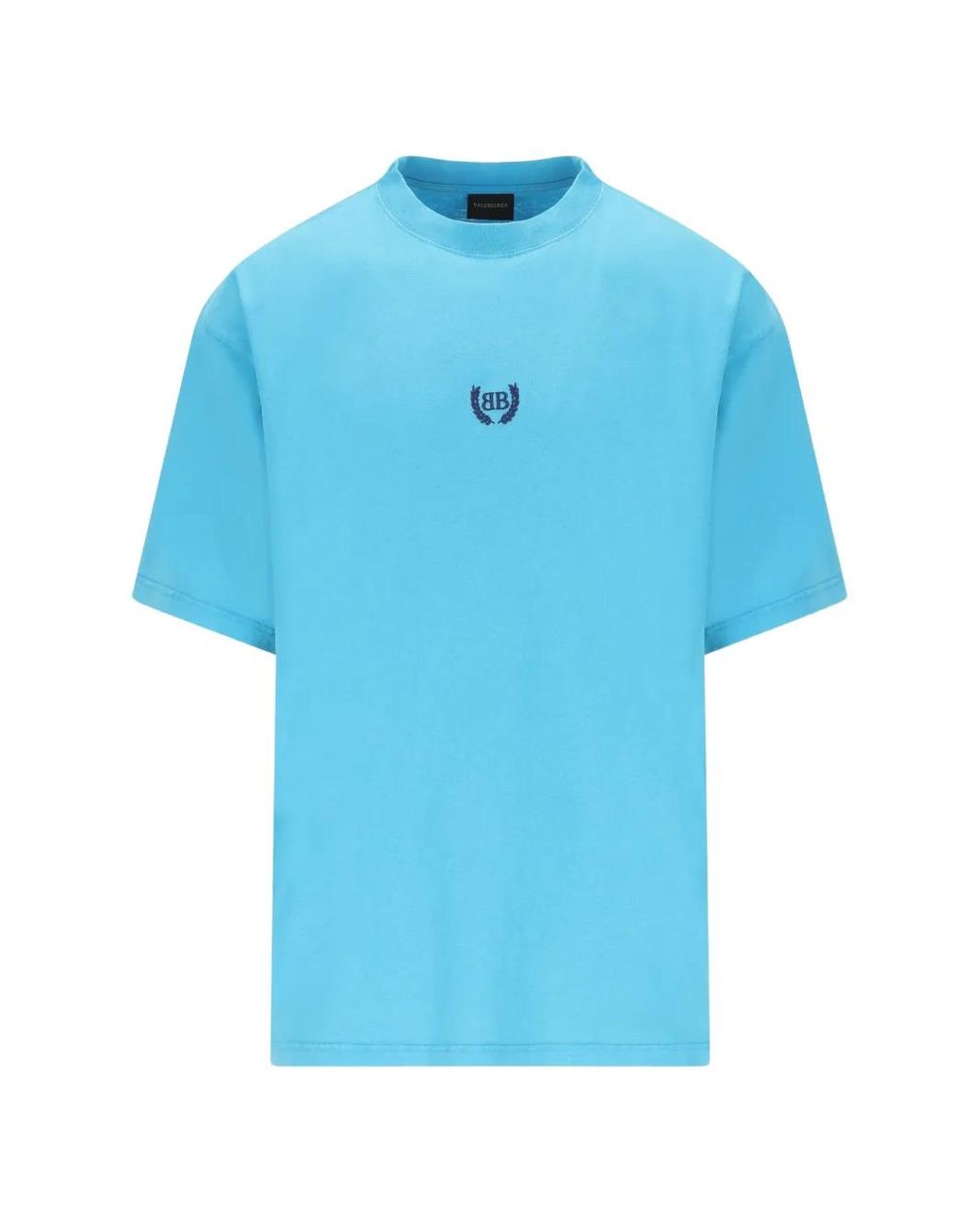 Balenciaga Blue T-Shirt With Logo for men