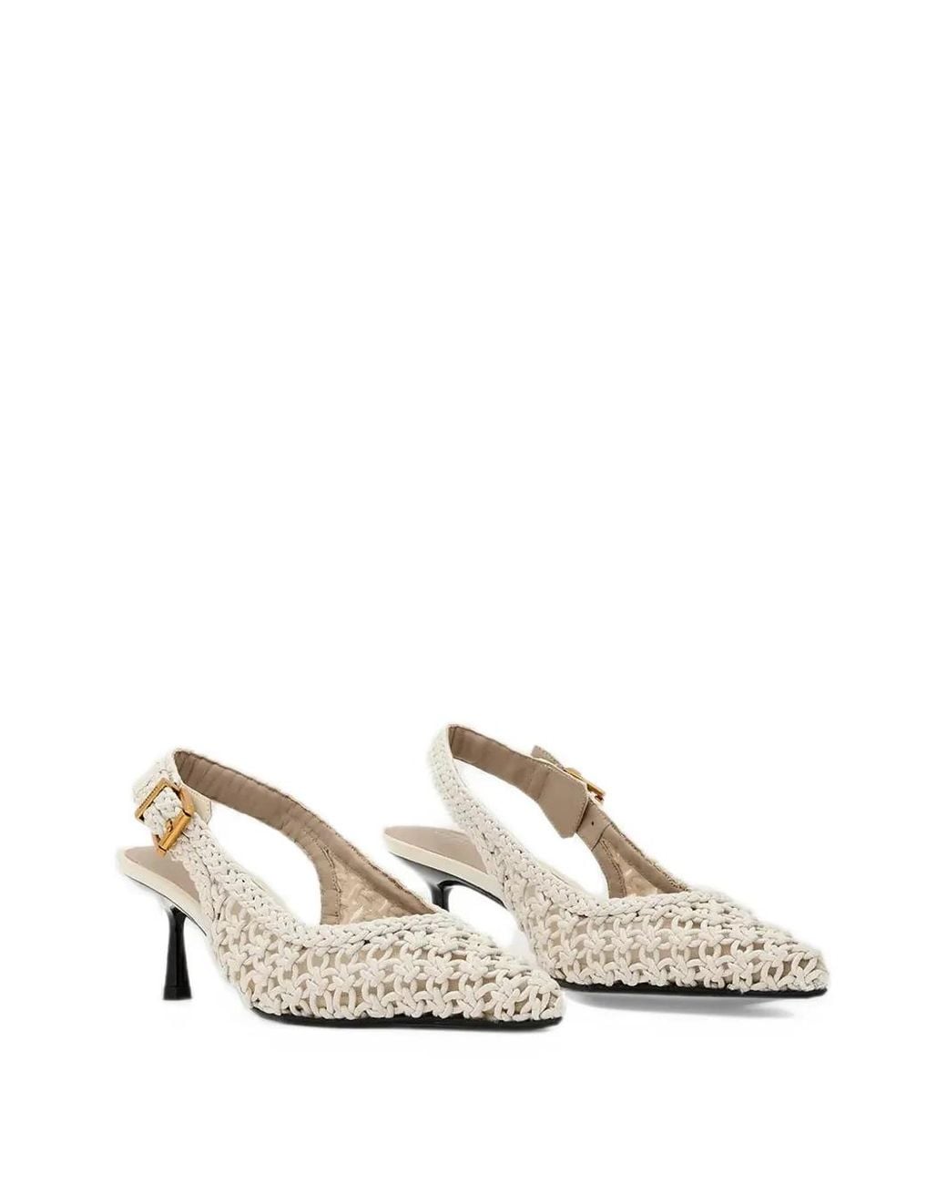 AllSaints Slingback Pointed-Toe Heels in White | Lyst