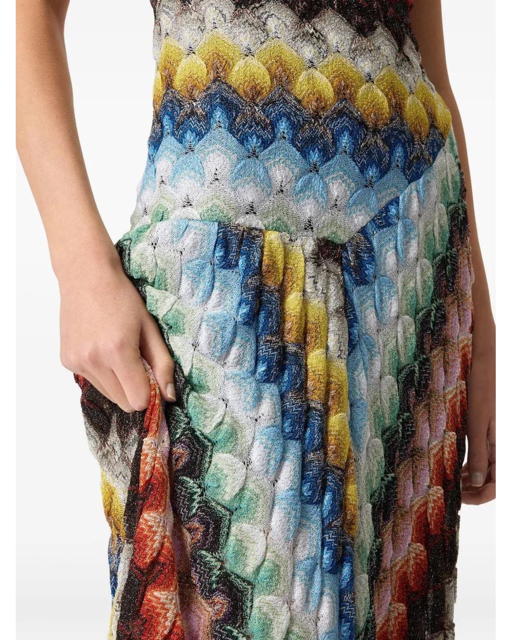 Missoni White Sleeveless Printed Maxi Dress