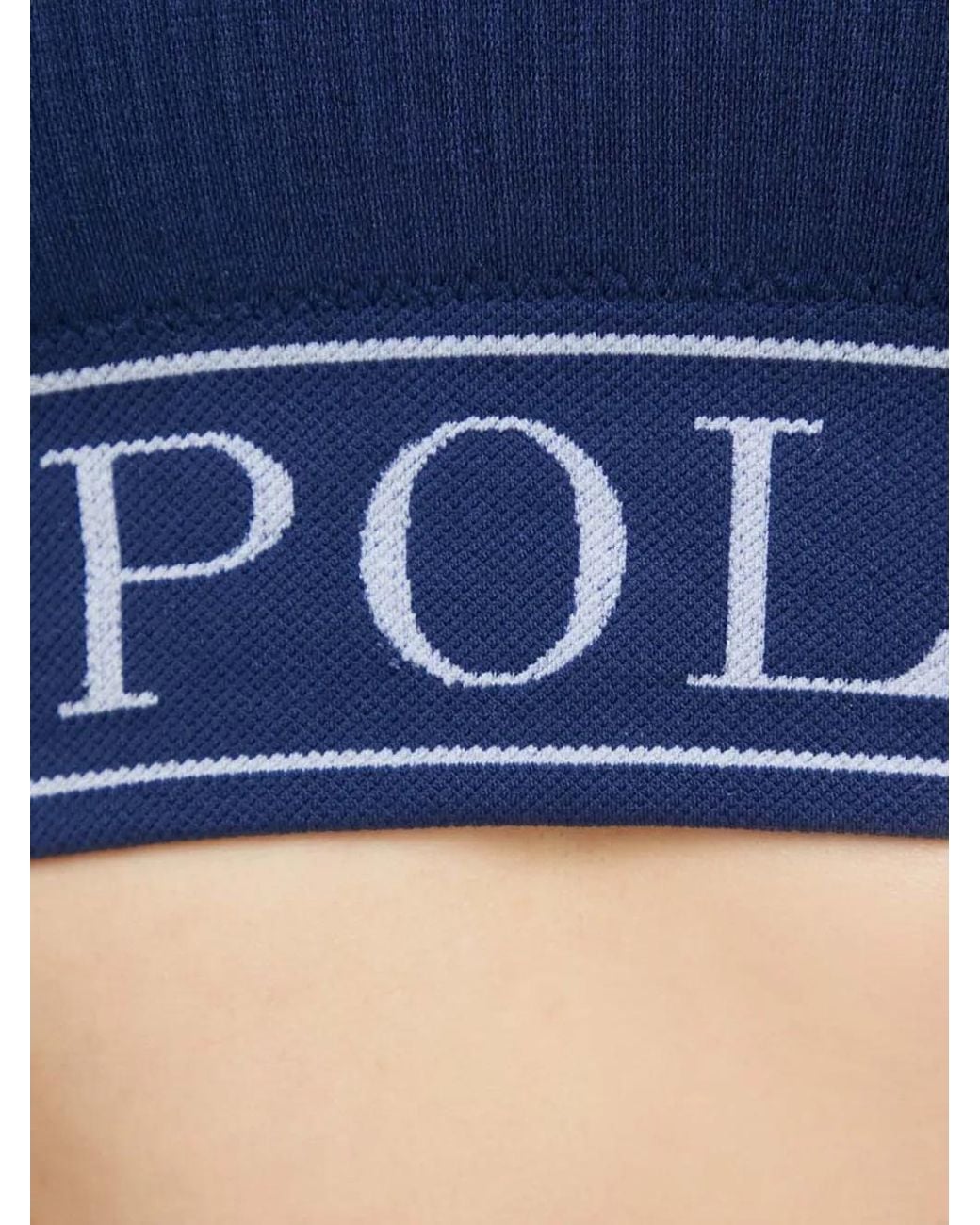 Polo Ralph Lauren Blue Logo-Underband Ribbed Bra