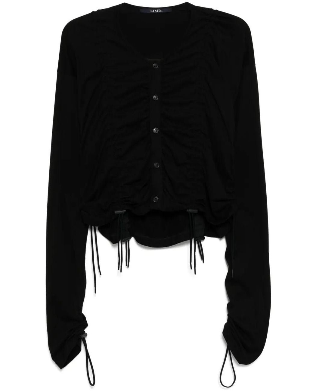 Yohji Yamamoto Black Elasticated Cardigan