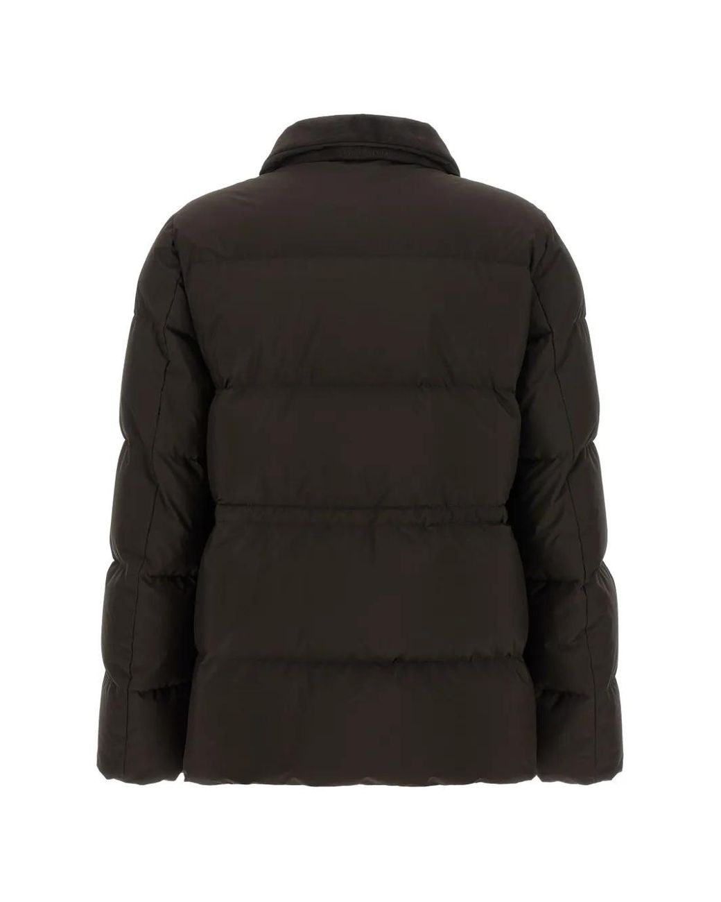Kiton Black Drawstring Quilted Down Jacket