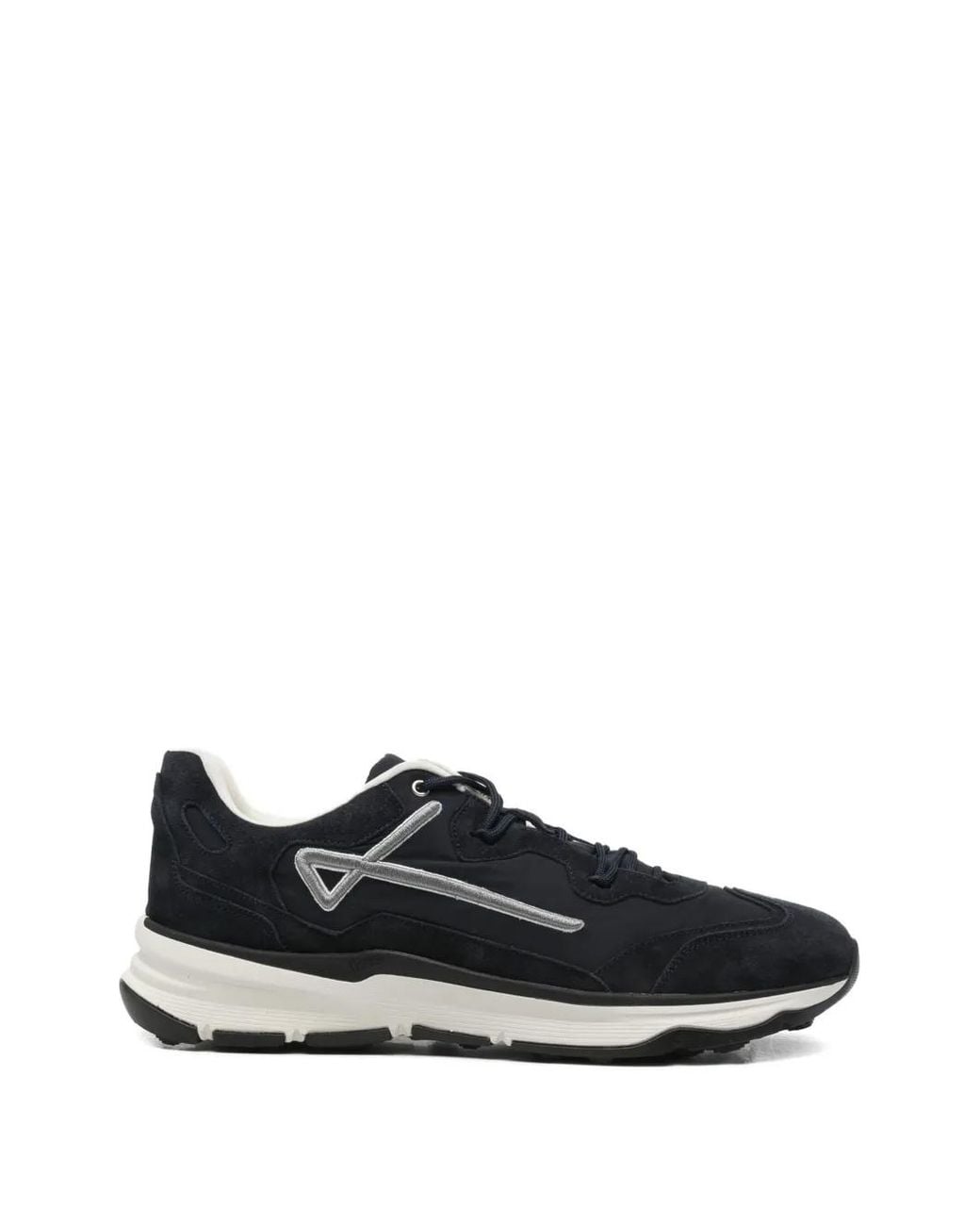 Herno Black Logo-Appliqué Leather Sneakers for men