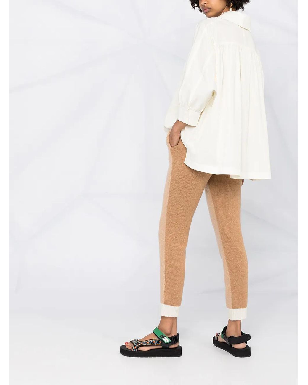 Marni Multicolor Ribbed-knit Cashmere Trousers