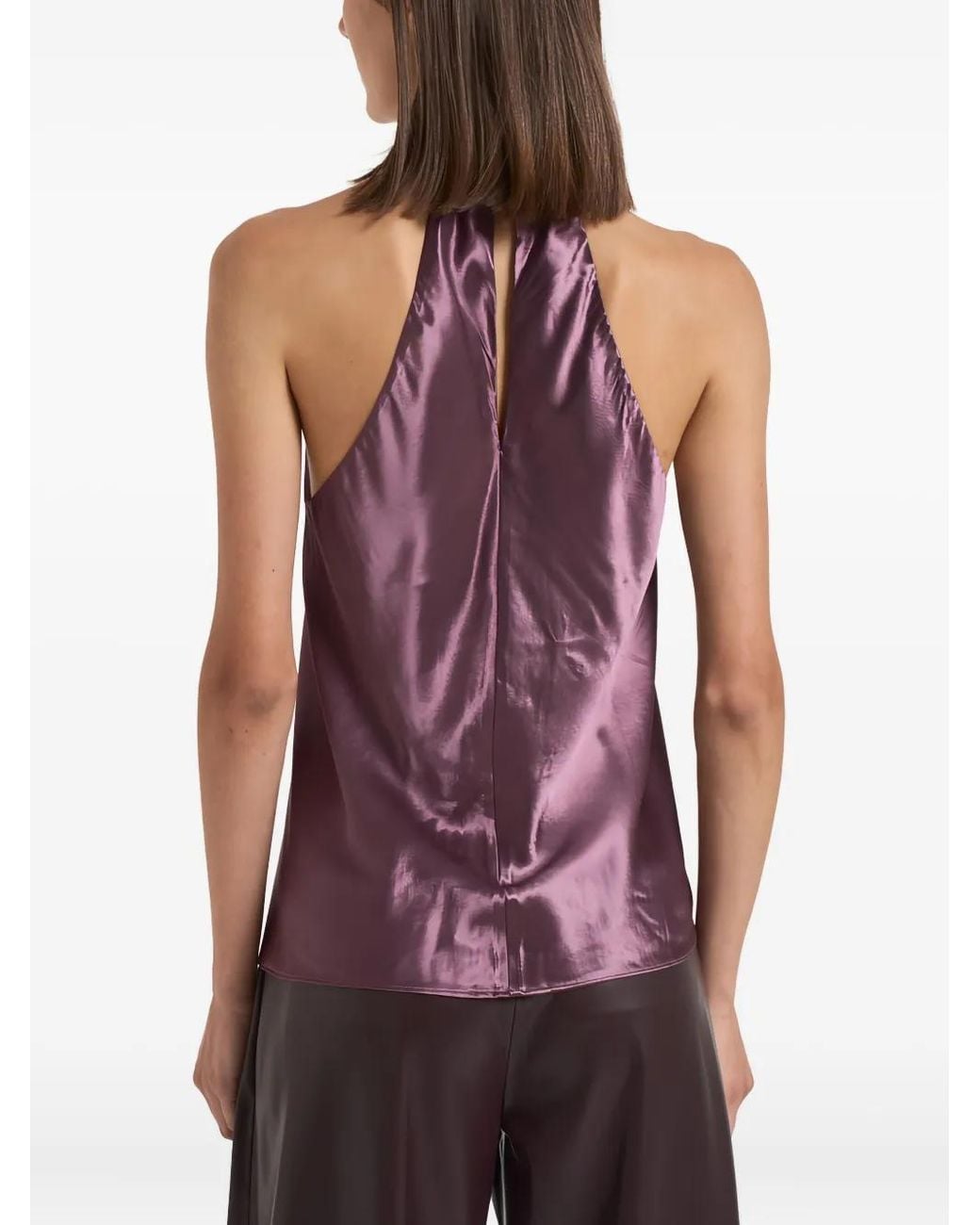 ANDAMANE Purple Zeyne Halterneck Top