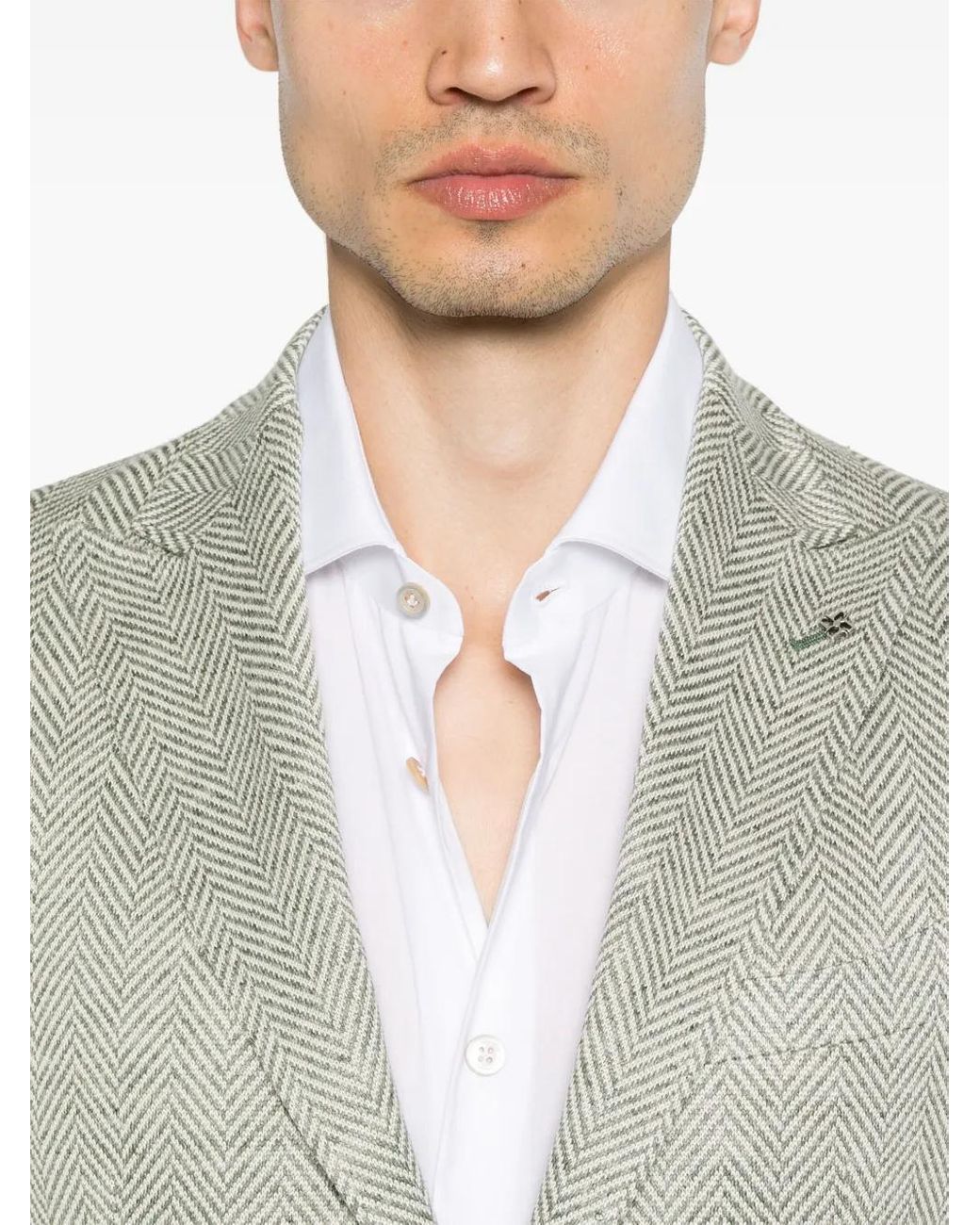 Tagliatore Gray Herringbone Blazer for men