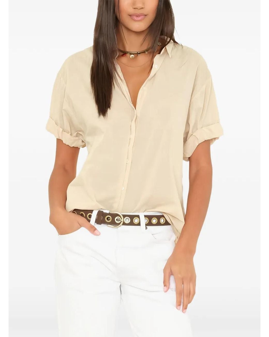 Xirena White Parchment Channing Cotton Shirt