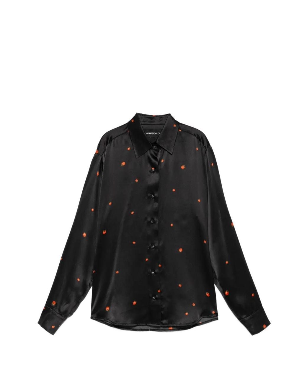 Cynthia Rowley Black Blouse Ladybug En Soie