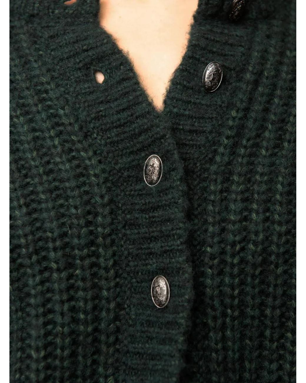 Contessa Mills Black Julia Lace-Up Ribbed-Knit Cardigan