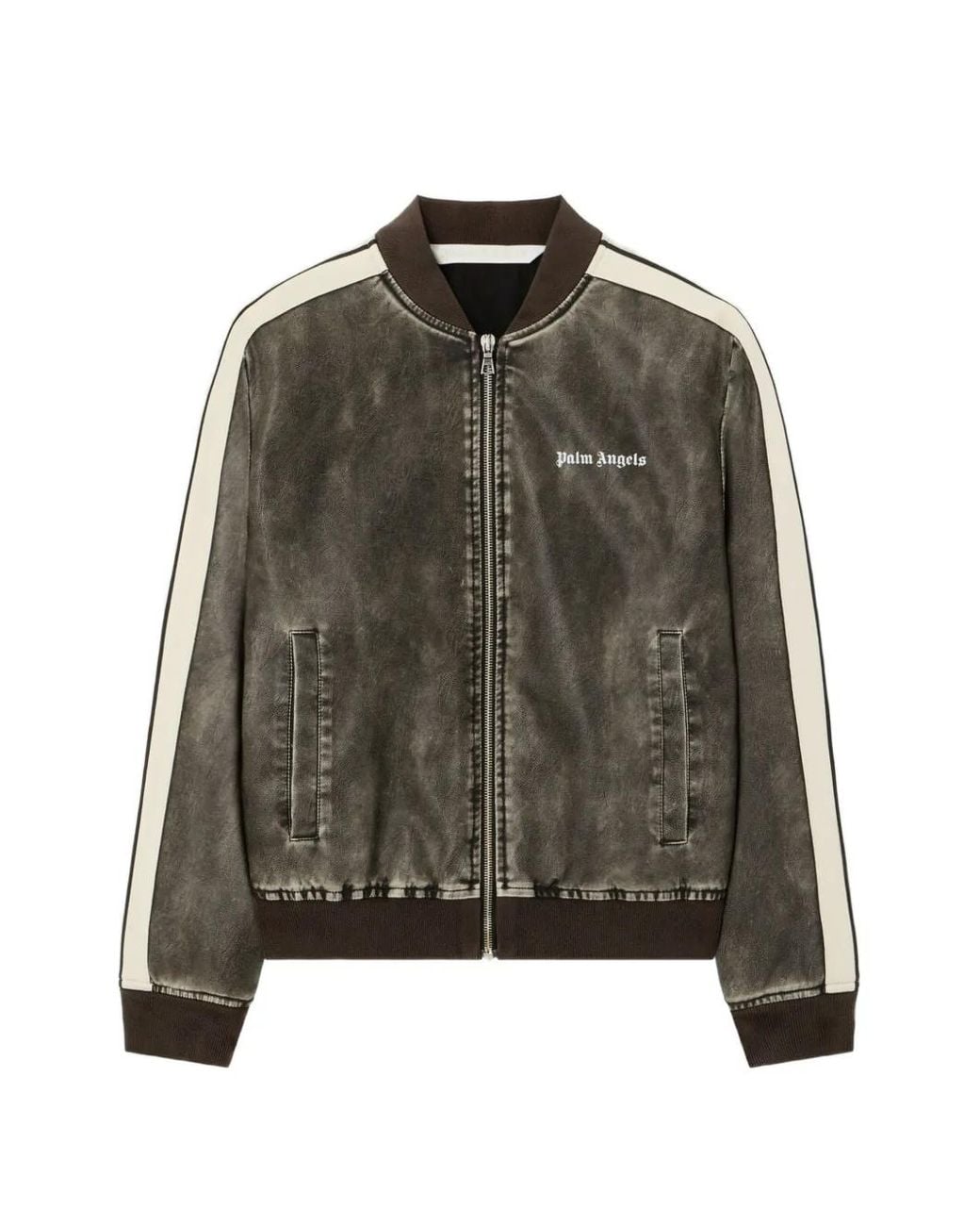 Palm Angels Green Classic Logo Stripe Bomber Jacket