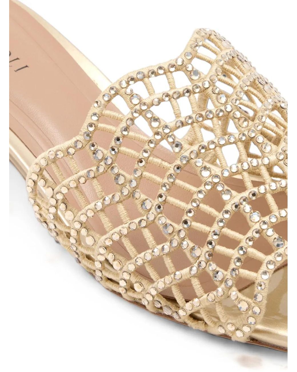 Nicoli Natural Rosella Crystal-Embellished Block-Heel Sandals