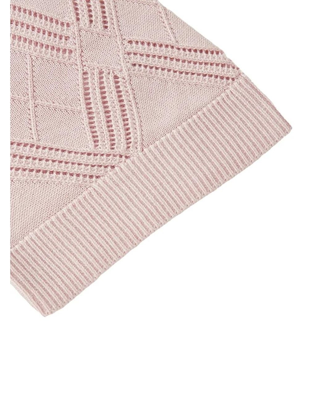 Shanghai Tang Pink Qipao Openwork-Knit Top