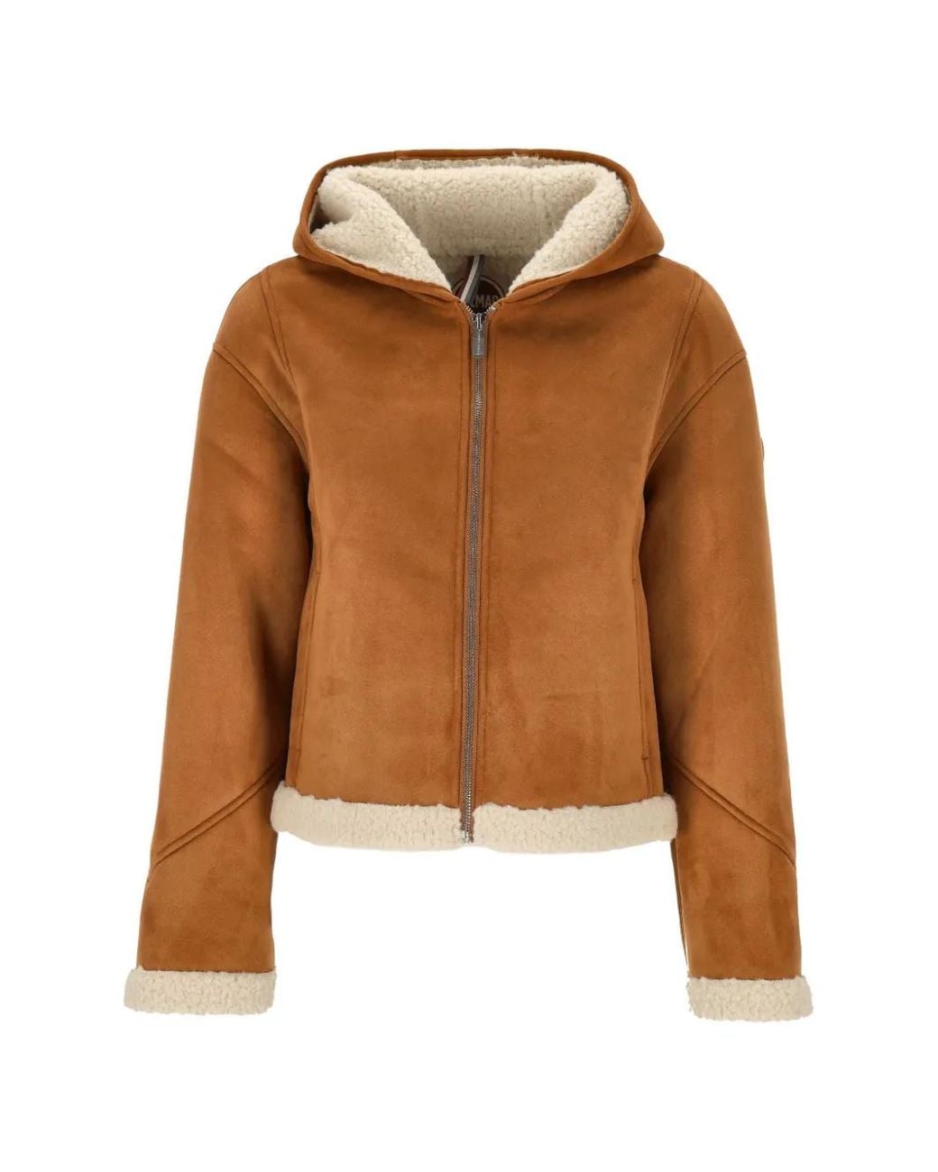 Colmar Brown Hooded Shearling-Effect Jacket