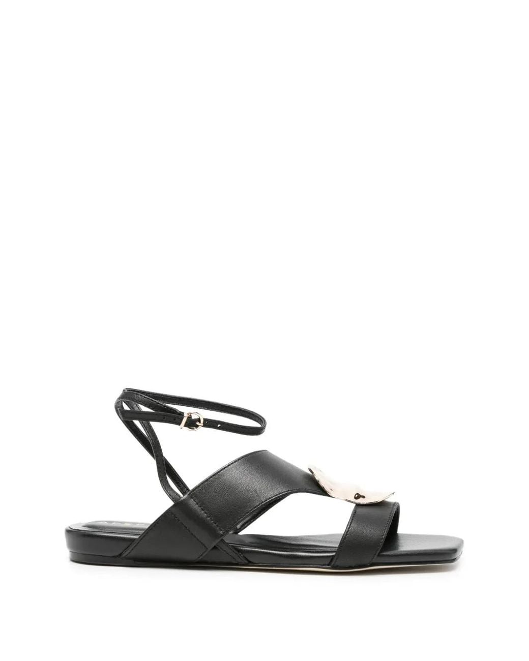Apepazza White Dhalia Buckle Ankle-Strap Sandals