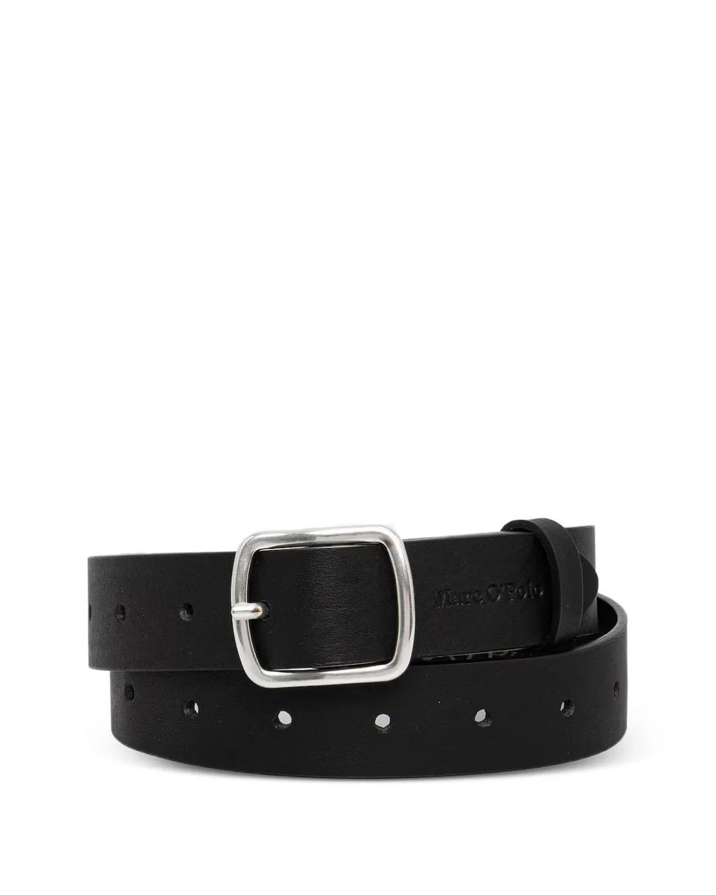 Marc O' Polo Black Logo-Debossed Leather Belt