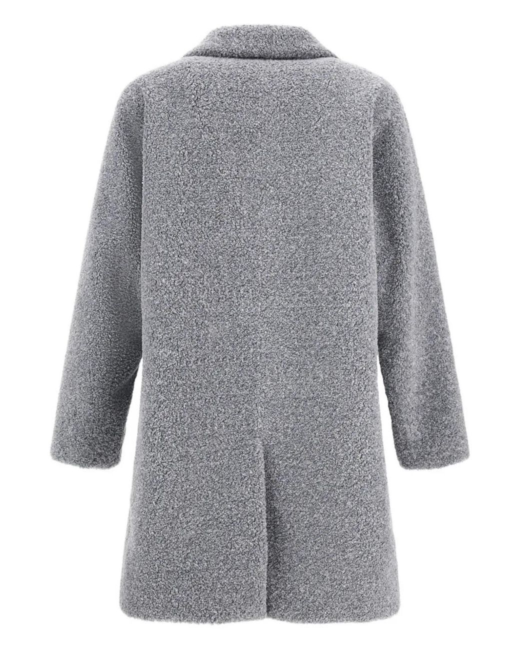 Herno Gray Mohair Wool Singlebreast Coat for men