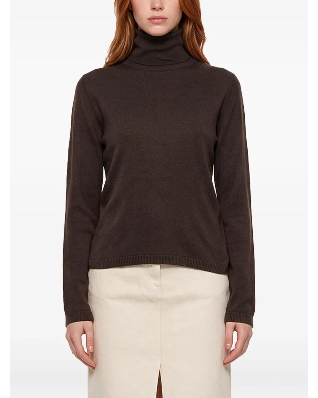 Antonelli Brown Baviera Roll-Neck Sweater