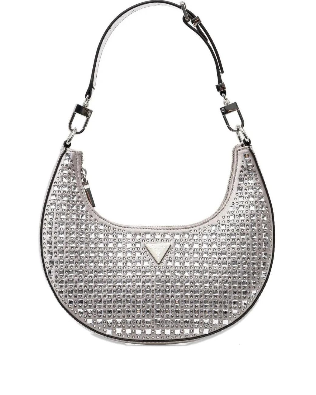 Guess Lua Rhinestone-Embellished Shoulder Bag in Gray | Lyst