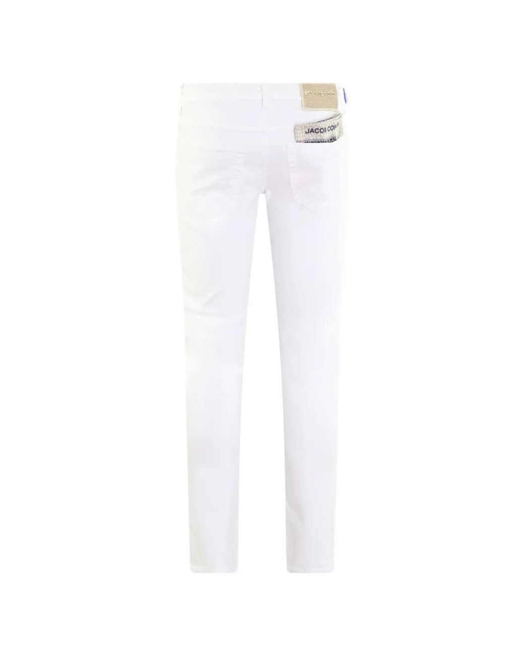 Jacob Cohen White Nick Logo-Patch Slim-Fit Jeans for men