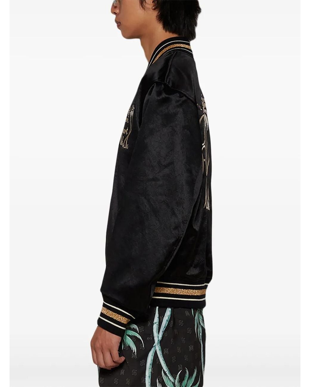 Amiri Black Logo-Embroidered Track Jacket for men