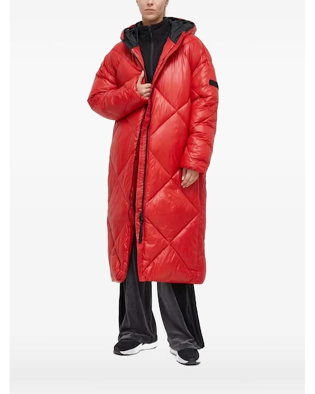 Didriksons Red Hooded Single-Breasted Coat