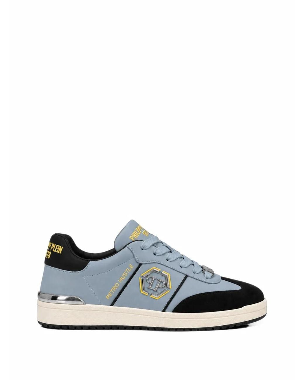 Philipp Plein Blue Low Top Sneakers Retro Hustle Bicolor for men