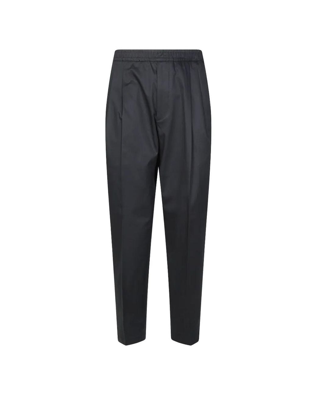 BE ABLE Blue Double-Pleat Elasticated Trousers for men