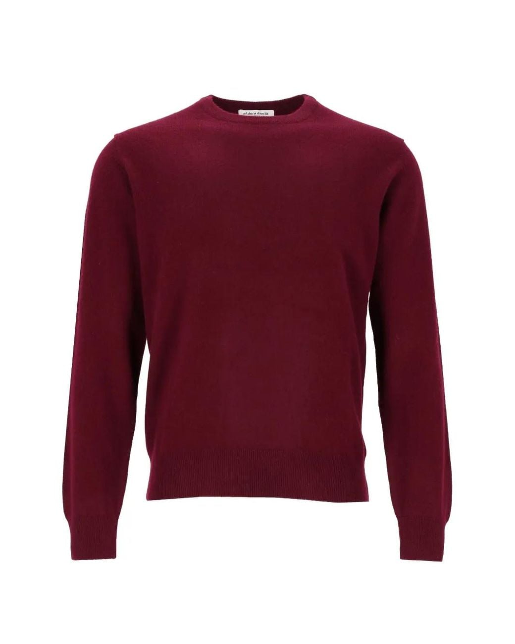Al Duca D'aosta Red Fine-Knit Crew-Neck Sweater for men