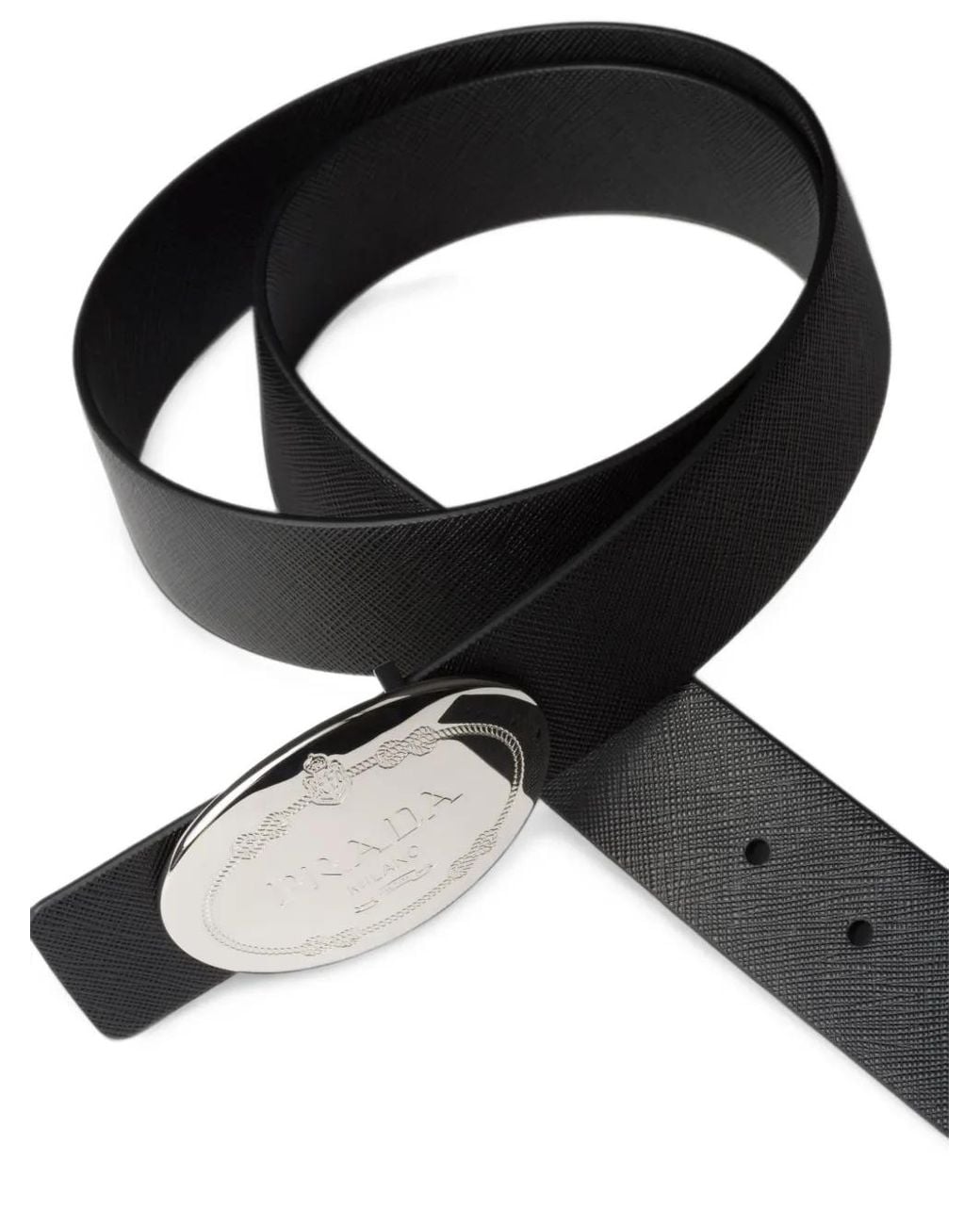 Prada White Metal Belt Buckle for men