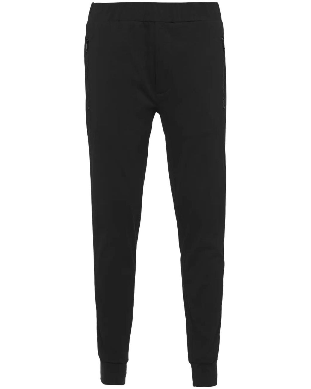 Prada Black Logo-Plaque Slim-Fit Trousers for men