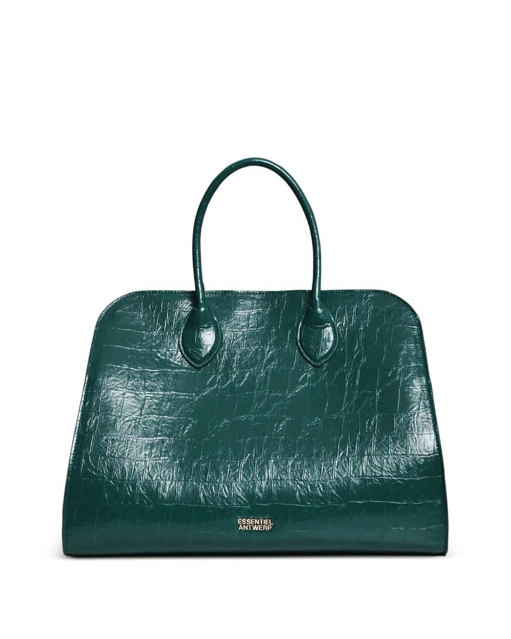 Essentiel Antwerp Green Katarina Croc-Effect Shoulder Bag