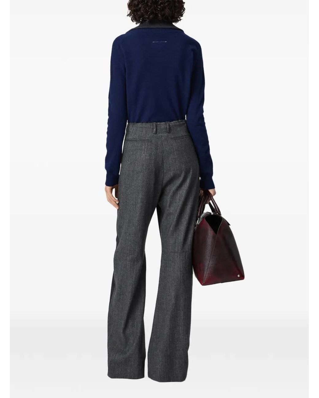 MM6 by Maison Margiela Black Pantalon À Fines Rayures
