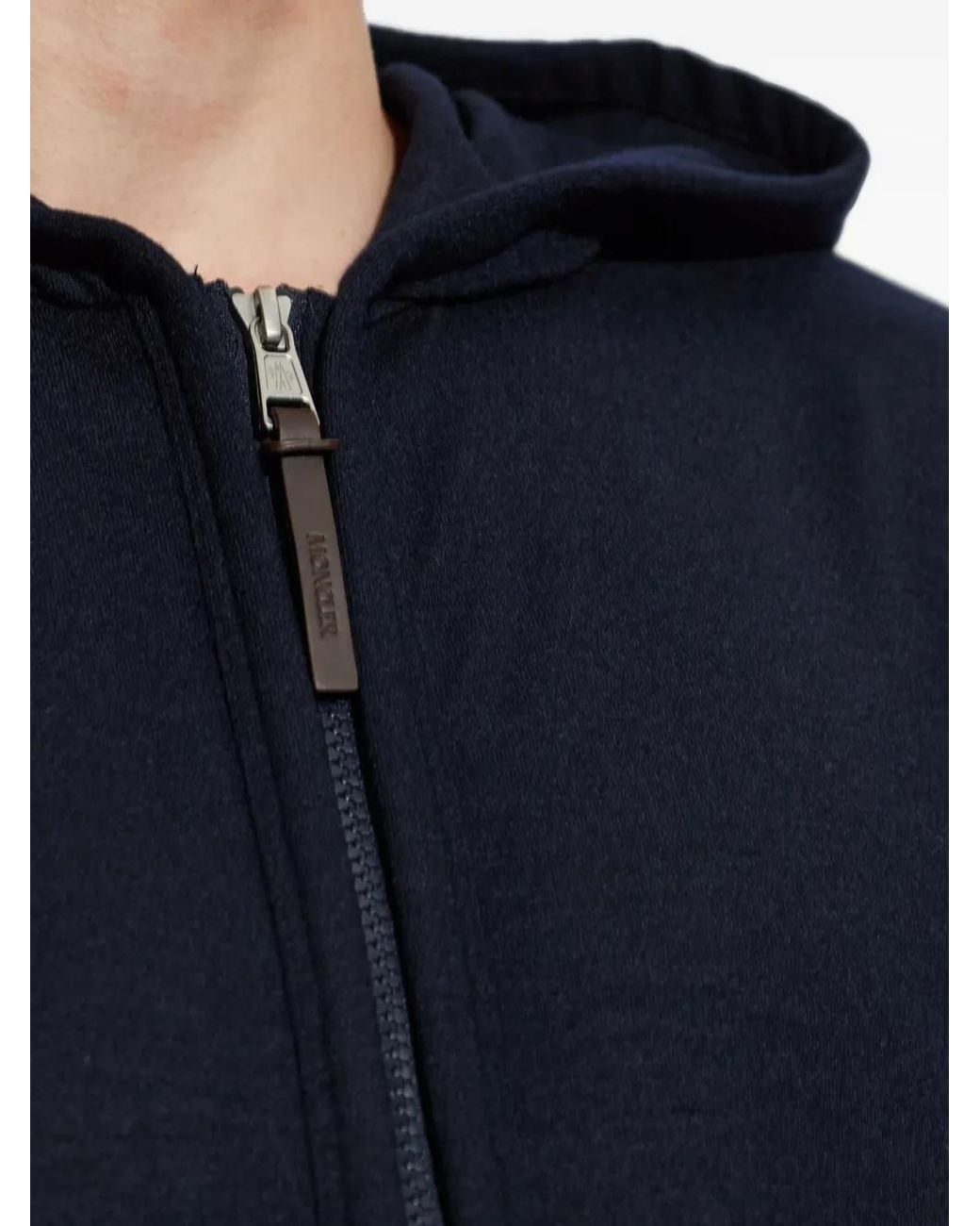 Moncler Blue Logo-Patch Zip-Up Hoodie for men