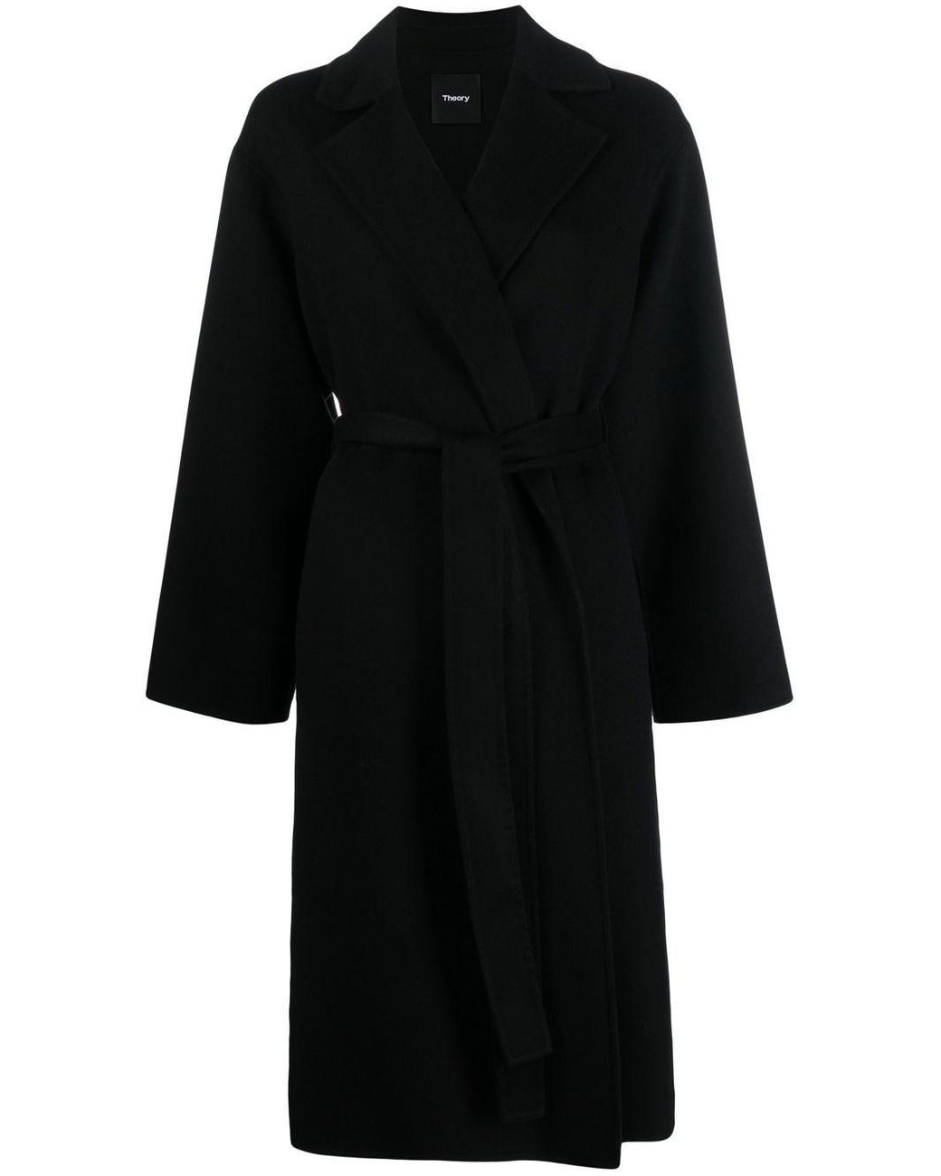 Theory Belted Midi Trench Coat in Black | Lyst