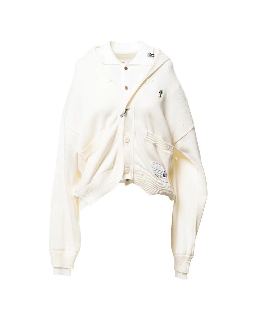 Maison Mihara Yasuhiro Layered Cardigan in White | Lyst