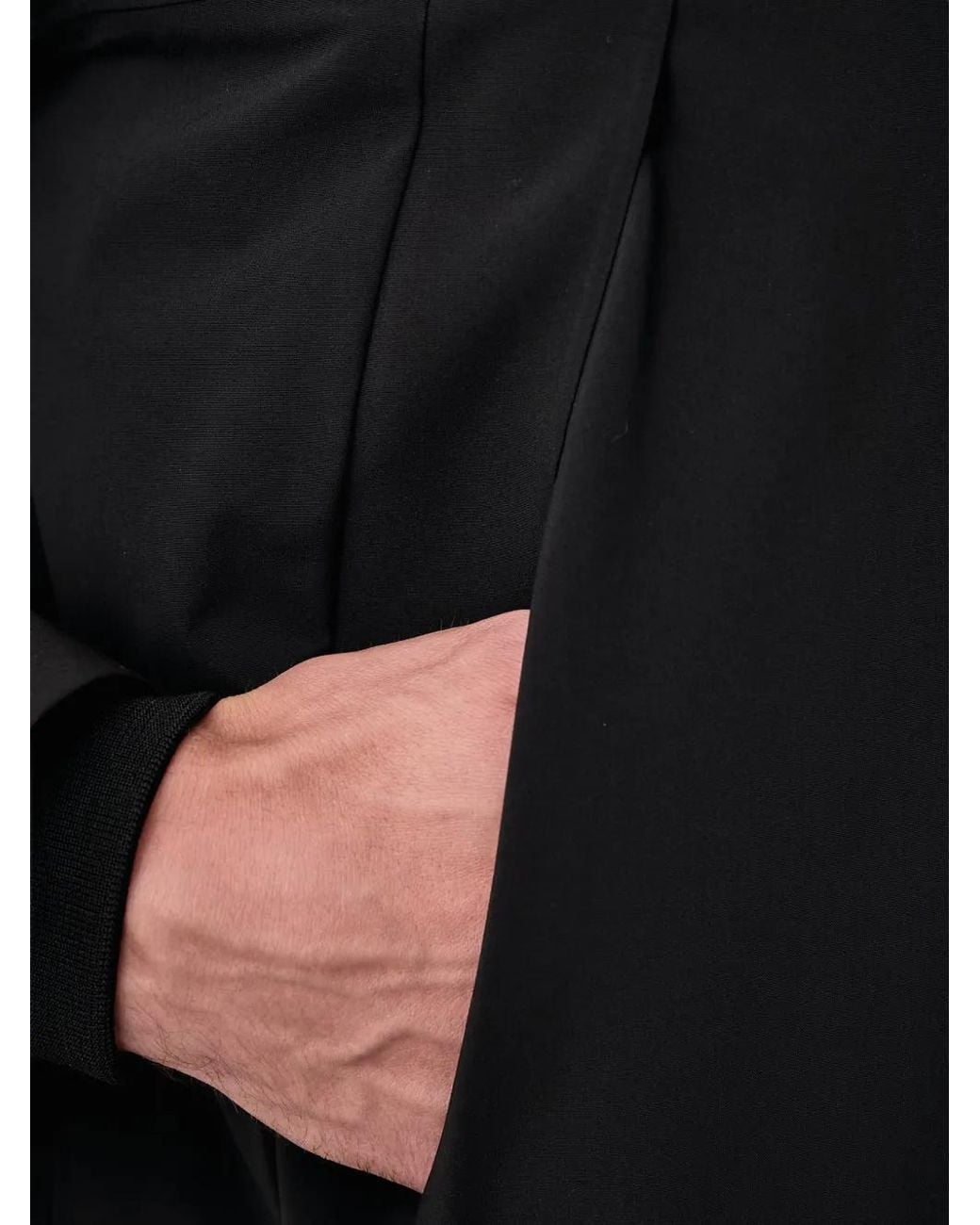 Marc O' Polo Black Hooded Zip-Up Parka Coat for men