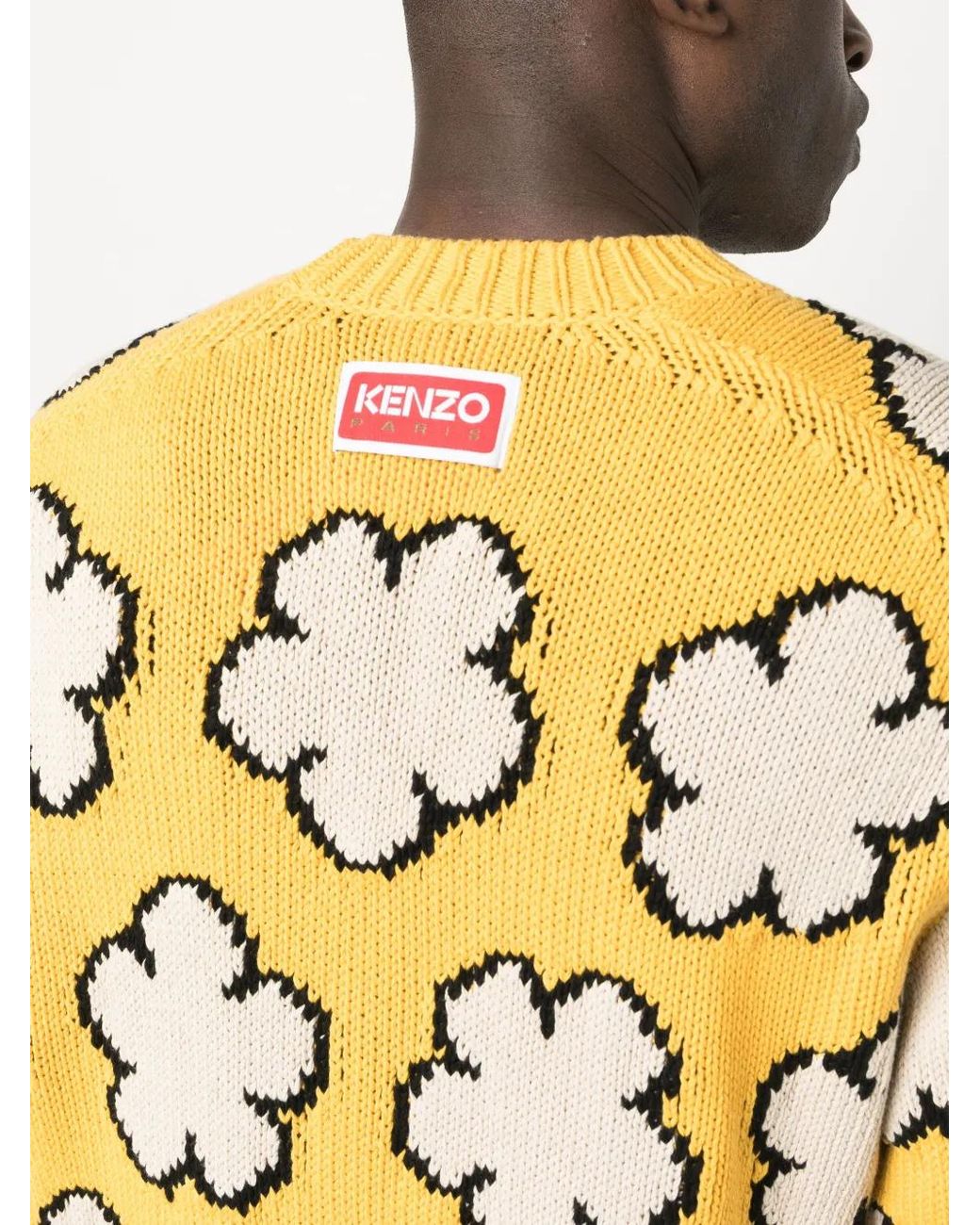 KENZO Yellow Boke Flower Cotton Jumper for men