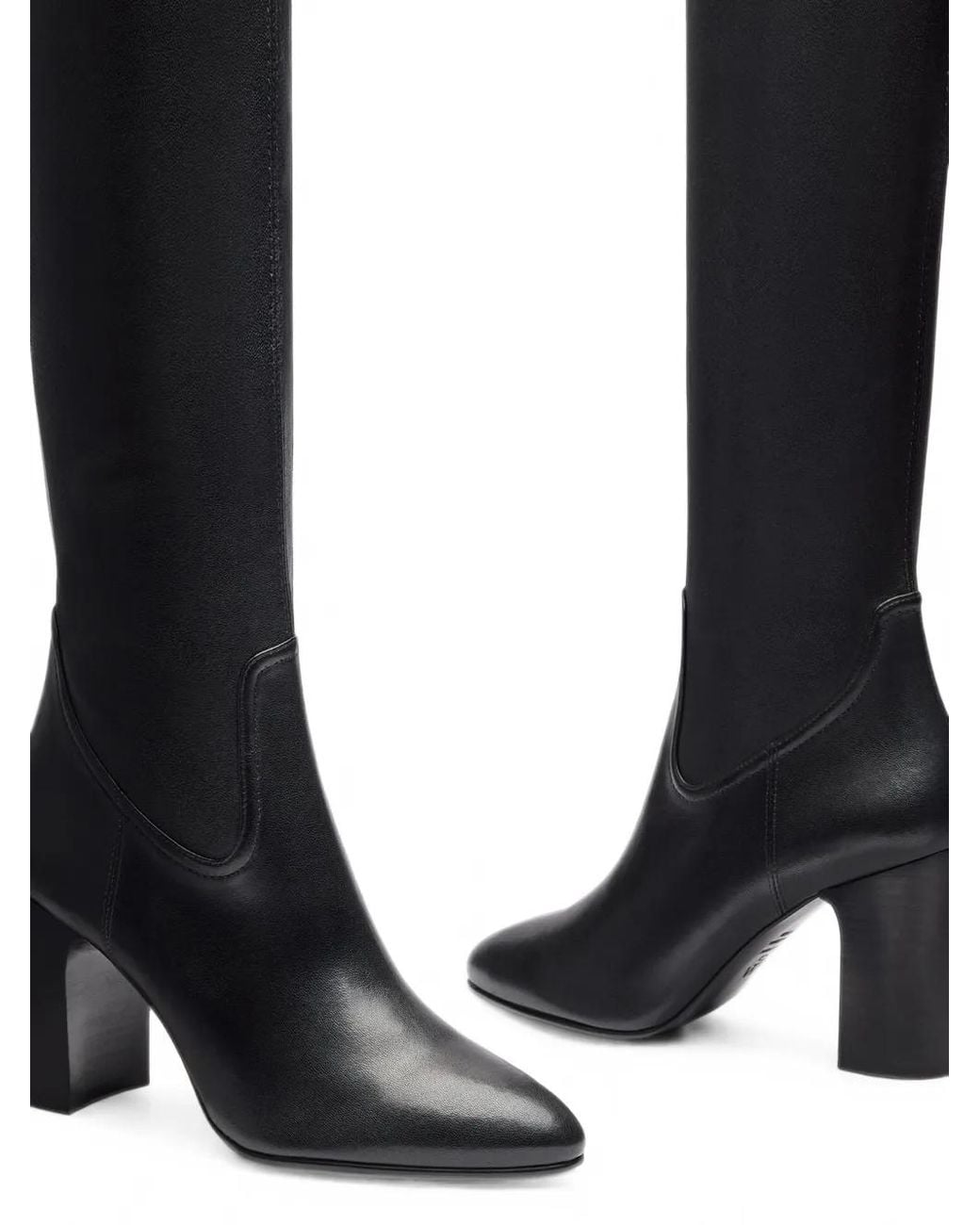 Stuart Weitzman Black Mulberry Stretch Knee-High Boots